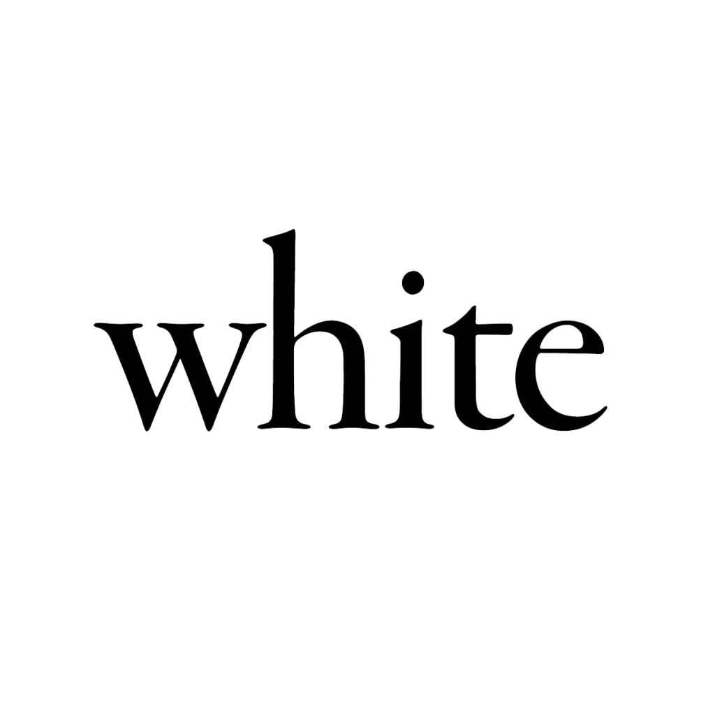 white magazine logo